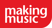 Logo of 'Making Music' with red background and white text.